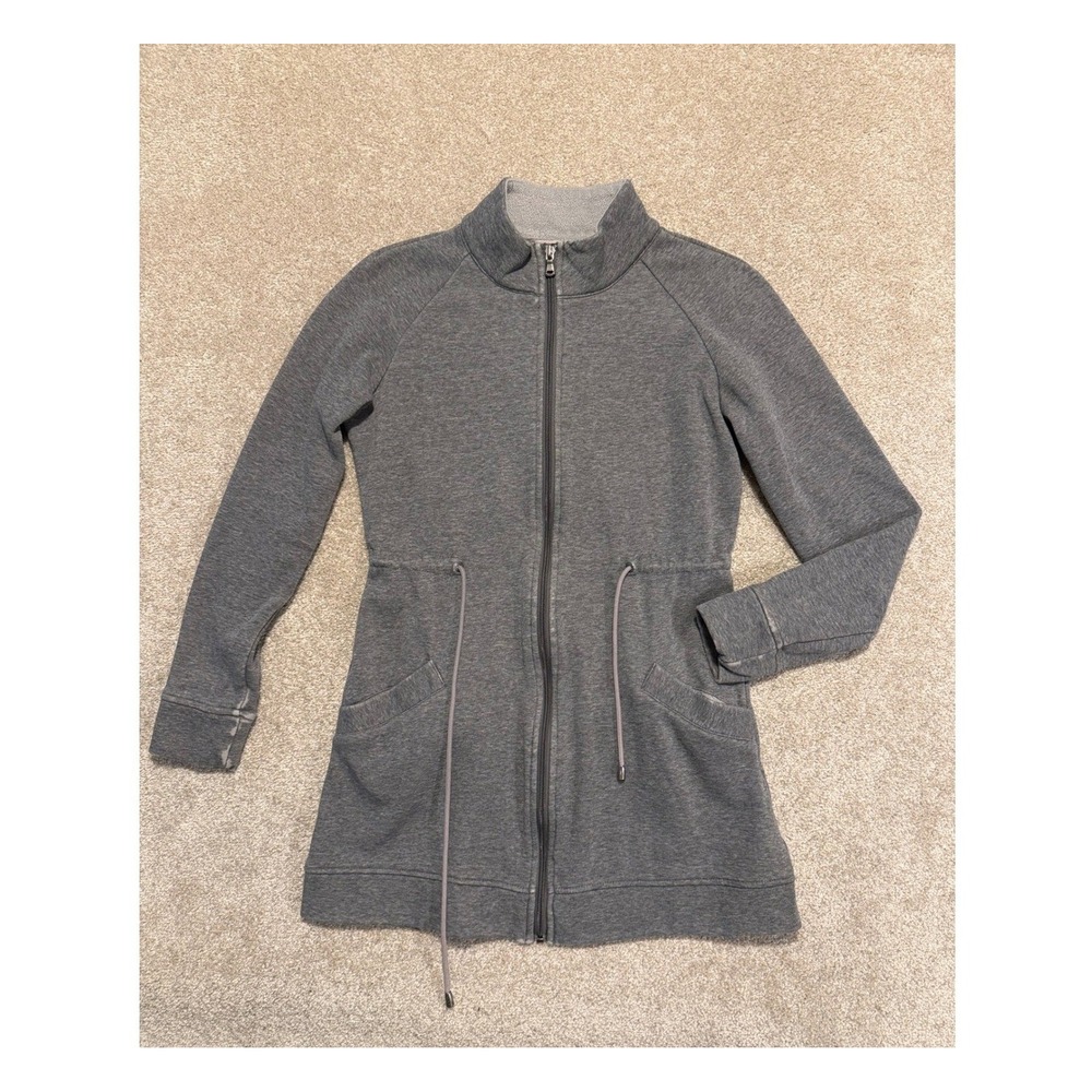 UGG Jacket Womens Small‎ Gray Full Zip Drawstring Waist Fleece Lined UA5188W
